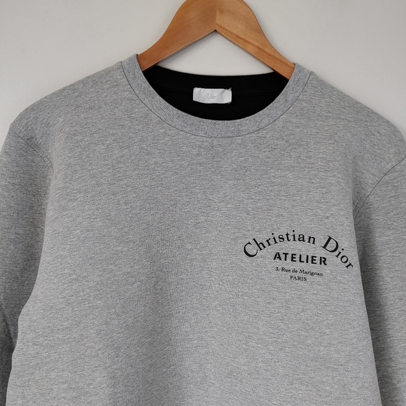 Christian Dior Sweatshirt Logo Print Crewneck Size Medium Grey - Picture 5 of 15